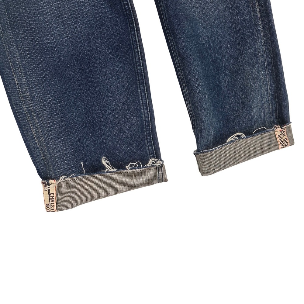 Christian Dior JAdior Logo Selvedge Denim Boyfriend Blue Jeans Womens 32 (27x29) - Picture 3 of 16